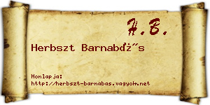 Herbszt Barnabás névjegykártya