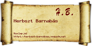 Herbszt Barnabás névjegykártya